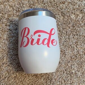 White and Pink Bride Tumbler